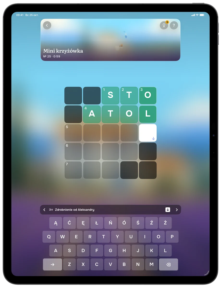 Mini krzyżówka — Letriko (iPad)